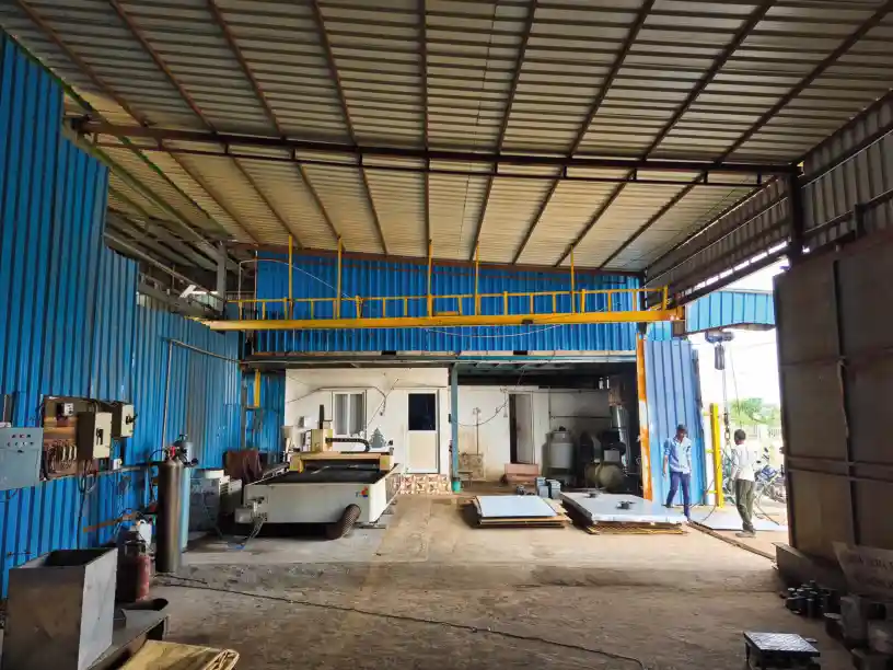 Industrial manufacturing floor interior